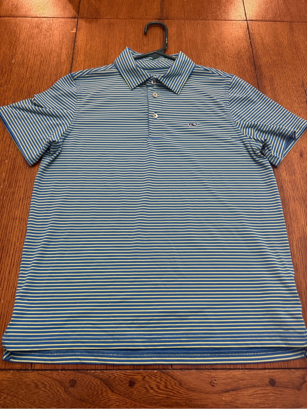 Vineyard Vines Youth Large Blue/Yellow Polo Shirt - Classic Performance Style
